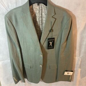 Lauren Ralph Lauren Men's Sage Green Linen-Blend 2 Piece Suit 40S x 29